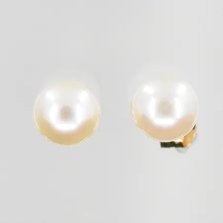 Örhängen med odlade pärlor Ø6mm, 18K. Vikt: 1,2 g
