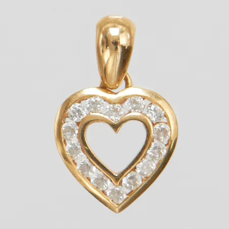 Hänge hjärta med diamanter 14 diamanter 0,02ct, 18,7x11,3mm, 18K Vikt: 1,6 g