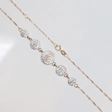Collier med plastdetaljer 42-45cm bredd 1-9mm GHA 18K Vikt: 4,2 g