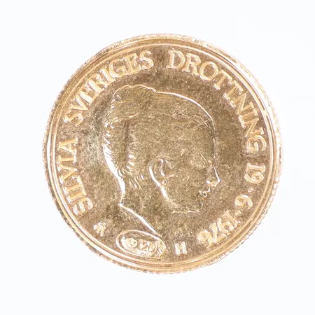 Minnesmynt Ø23mm Carl XVI Gustaf - Sveriges Konung / Silvia Sveriges Drottning 19-6-1976, 20K Vikt: 9 g