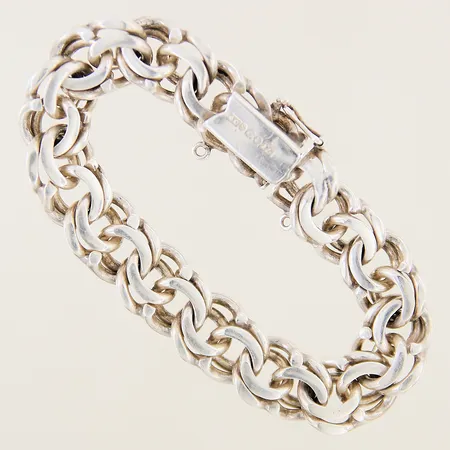 Armband Bismarck längd 18cm bredd 13,5mm säkerhetskedja saknas silver 830/1000 Vikt: 47,3 g