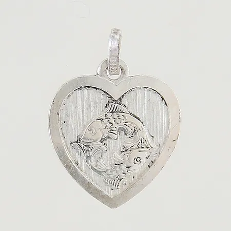 Hänge hjärta med stjärntecken fiskarna 20x13mm silver 925/1000 Vikt: 1,2 g