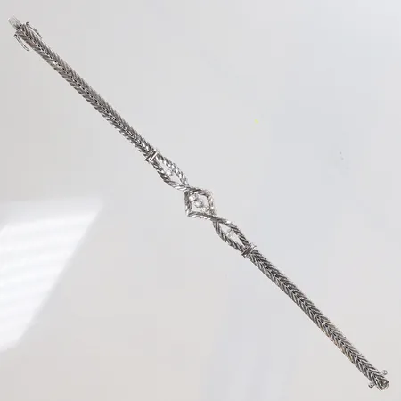 Armband i vitguld med diamanter 5xca0,03ct 18,5cm bredd 2-12mm 18K Vikt: 17,9 g