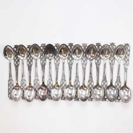 18 Mockaskedar, längd 12cm, bredd 5-25mm, CESONS, år 1967, 830/1000 silver Vikt: 236 g