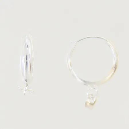 Örhängen creoler med hjärtan Ø12mm bredd 2,3mm silver 830/1000  Vikt: 0,6 g