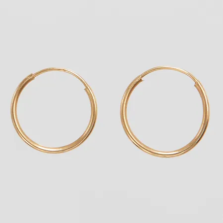 Örhängen creoler Øca.15-15,5mm, bredd: 1,1mm, något skeva, 14K Vikt: 0,5 g