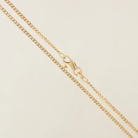 Kedja Pansar längd 73,5cm bredd 2mm skeva länkbitar 18K Vikt: 9,9 g