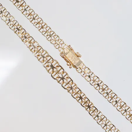 Collier doserad X-länk med stav 43,5cm bredd 5-8mm NSE Köping 18K Vikt: 12,6 g