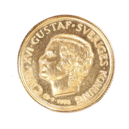 Minnesmynt Ø23mm Carl XVI Gustaf Sveriges Konung - För Sverige i Tiden 15-9-1973, 20K Vikt: 9 g