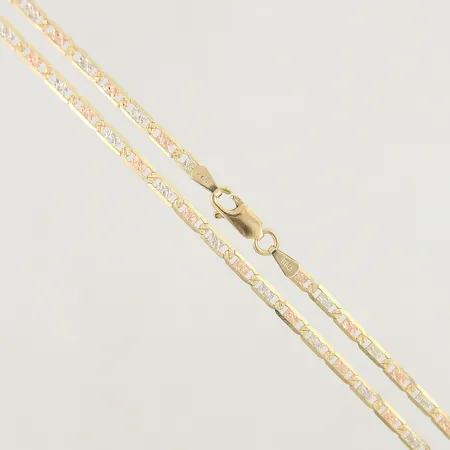 Kedja mönstrad dekor längd 50,5cm bredd 3mm trefärgad 18K Vikt: 9,8 g
