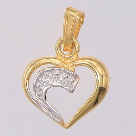 Hänge diamant ca 0,01ct hjärta 18mm, 18K Vikt: 1,1 g