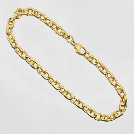 Armband Ankar längd 22cm bredd 6mm, sliten ögla vid lås, 18K. Vikt: 26,4 g