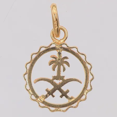 Hänge Saudiarabiens riksvapen 28mm, 18K Vikt: 3,2 g