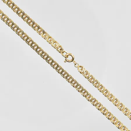 Collier Bismarck rak modell längd 45½cm, bredd 4mm, 18K. Vikt: 14,2 g