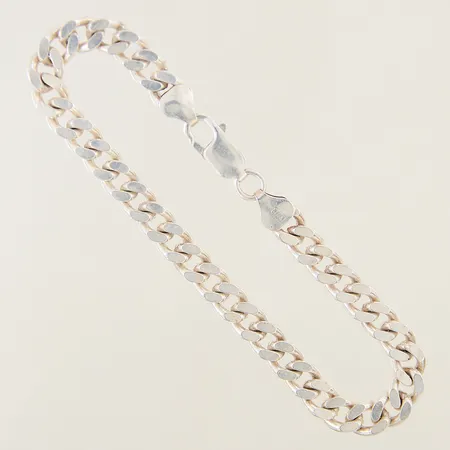 Armband Pansar GHA längd 21,5cm bredd 6,5mm ej hoplödd ögla vid lås silver 925/1000 Vikt: 22,4 g
