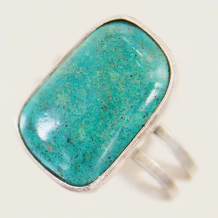 Ring med eilatsten öppen skena justerbar stl 16½ bredd 7-18mm silver 925/1000 Vikt: 4,5 g