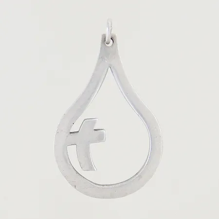 Hänge droppe med kors 35x21mm Sporrong silver 925/1000 Vikt: 3,4 g