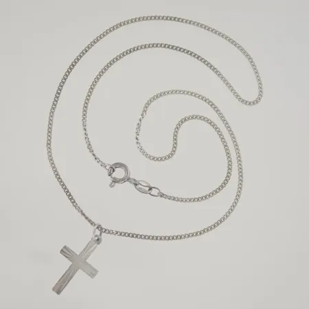Halskedja med kors längd 38,5/2 cm, silver 925/1000 2,6gr  Vikt: 2,6 g