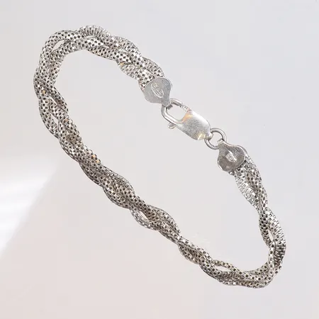 Armband flätad, 20cm, bredd 7mm, 925/1000 silver Vikt: 8,2 g