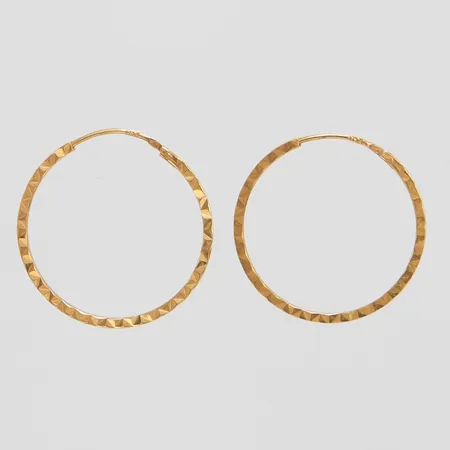 Örhängen creoler Øca.20mm, bredd: 1,1mm, 18K Vikt: 1 g