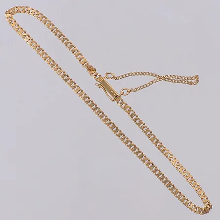 Armband Pansar längd 18,5cm bredd 2,3mm, säkerhetskedja, slappt lås, 18K Vikt: 3,2 g