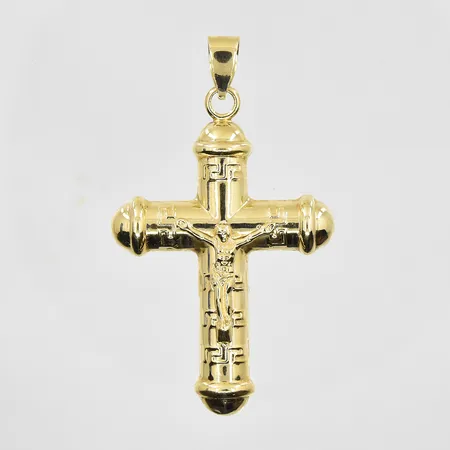 Hänge krucifix längd 60mm bredd 38mm, ihålig, 14K. Vikt: 6,7 g