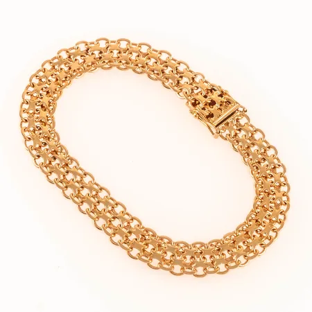 Armband X-länk längd 19,5cm bredd 8,8mm, 18K 14,8g. 