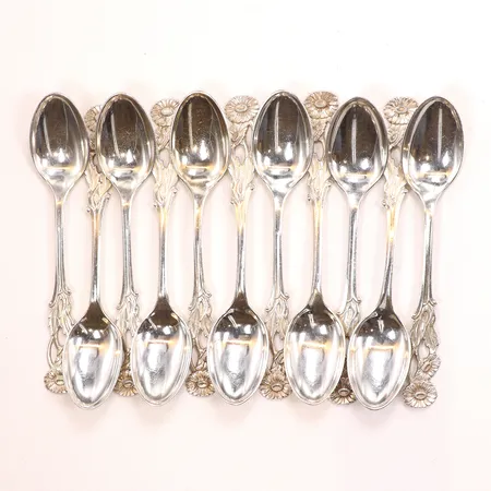 11 Mockaskedar, längd 10cm, bredd 3-20mm, 830/1000 silver Vikt: 83 g