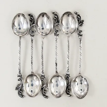 6 Moccaskedar 9,4cm GEWE silver 830/1000 Vikt: 37,2 g