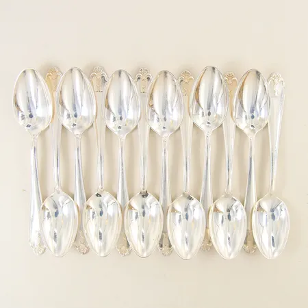 12 Kaffeskedar Vasa 12,2cm GAB silver 830/1000 Vikt: 167 g