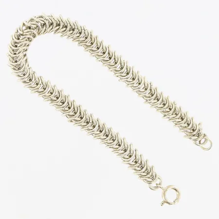 Armband längd 19,5cm, bredd 7mm, skevheter, silver 925/1000 Vikt: 30 g