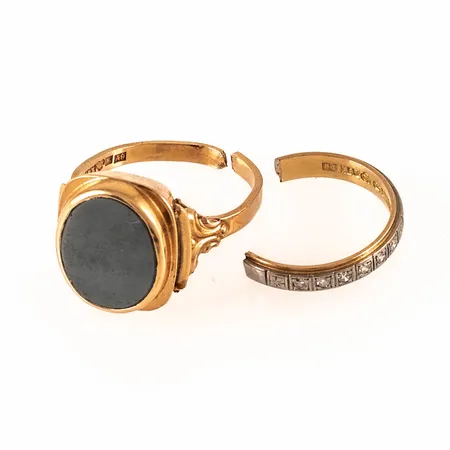 Diverse defekt guld 18K bruttovikt:7,4g. 