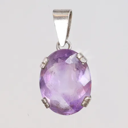 Hänge med lila sten, 24x12mm, år 1981, 925/1000 silver Vikt: 3,2 g