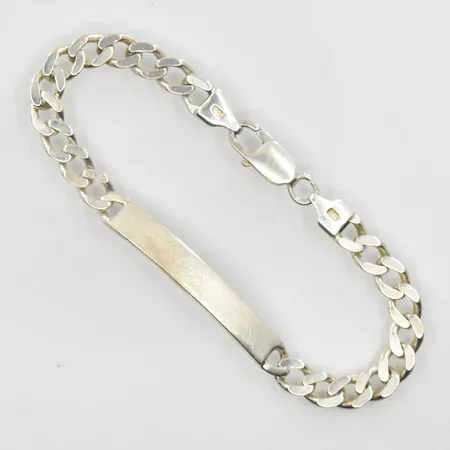 Armband Pansar med platta GHA längd 19cm, bredd 6mm, silver 925/1000. Vikt: 15,2 g