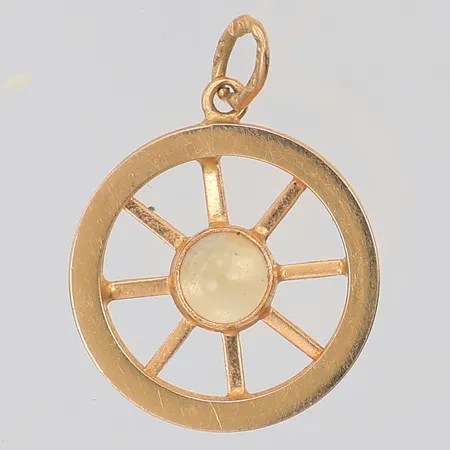 Hänge vit sten 19mm, 18K Vikt: 0,8 g
