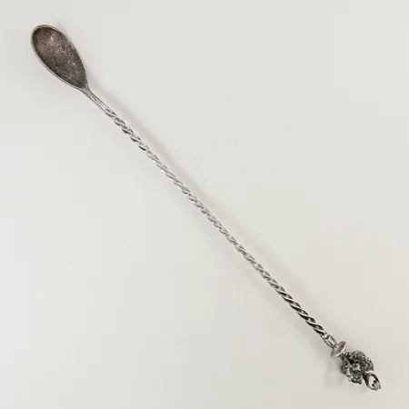 Drinksked/ barsked med tvinnat skaft längd ca: 29cm silver 800/1000 Vikt: 51,4 g
