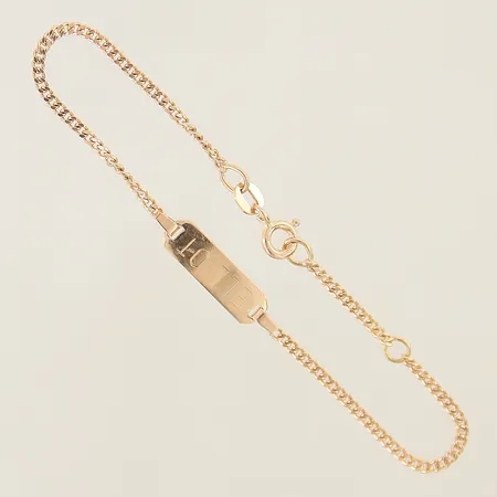 Armband Pansar med integrerad bricka GHA längd 14,5-16,5cm bredd 1,7-5mm gravyr 18K Vikt: 2,5 g
