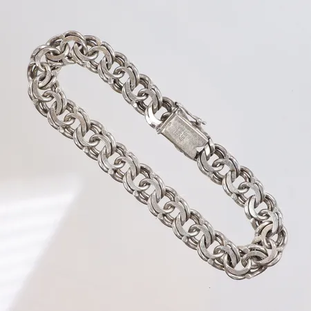 Armband Bismarck, längd 21cm, bredd 10mm, FBM (Hb Blå Måsen, A Nita & Reimertz Fält), 830/1000 silver Vikt: 27,9 g