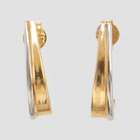Örhängen ca.16x3,5mm, GHA, tvåfärgade, 18K Vikt: 1,2 g