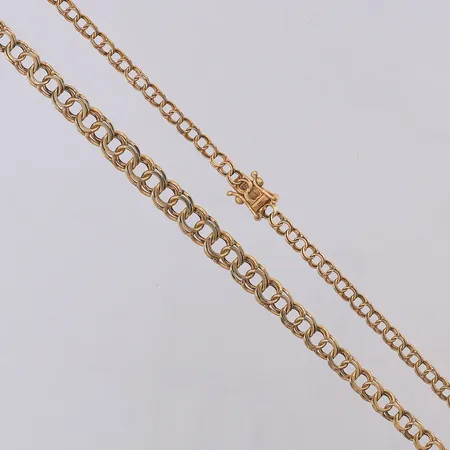 Collier doserad Bismarck Bergmans längd 42,5cm bredd 3,2-6,1mm, 18K Vikt: 10 g