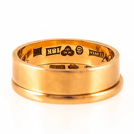 2 släta ringar med gravyr, 18K 5,9g. 