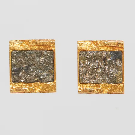 Manschettknappar med kopparmalm, Björn Weckström för Lapponia, 15,7x13,7mm, Helsingfors, 1983, 18K, bruttovikt 16,8g Vikt: 16,8 g