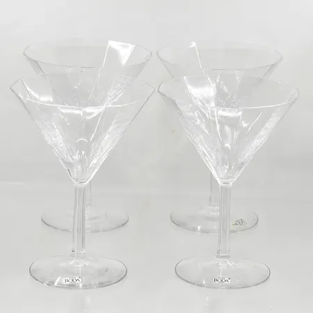 4 martini/cocktailglas Boda Sweden, höjd ca 15cm, Ø10½cm, handmade, glas. Vikt: 0 g