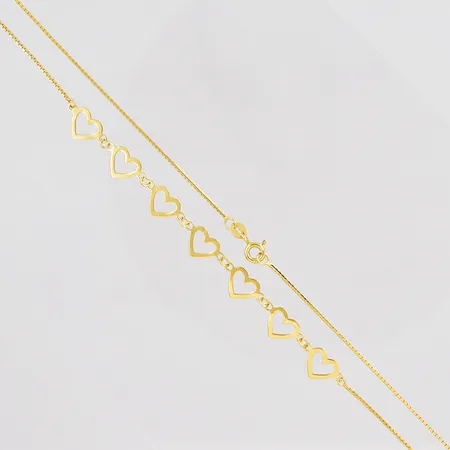 Collier med hjärtan längd 45,5cm 18K Vikt: 2,9 g