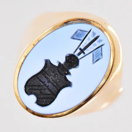 Vapenring stl:18¾ bredd ovandel 19,6mm 18K Vikt: 8,2 g