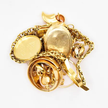 Diverse guld defekter plastdetaljer 18K Vikt: 43,8 g