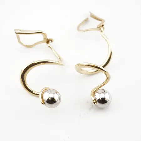 örhängen vit/gulguld 14k längd: 50mm Vikt: 5 g
