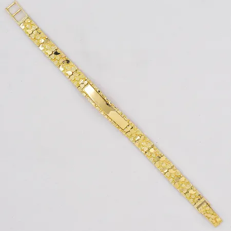 Armband med namnplatta längd 18,5cm bredd 9,5mm 14K Vikt: 19,9 g