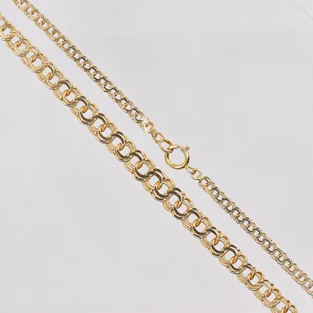 Collier Bismarck längd 46cm doserad bredd 3-5,7mm 18K Vikt: 9,5 g