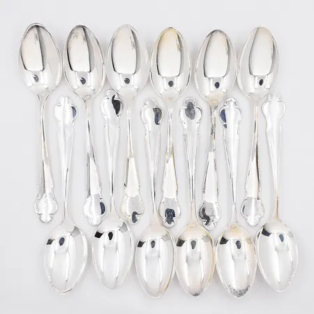 12 Bordsskedar modell Disa längd 17,5cm silver 830/1000 Vikt: 444,2 g
